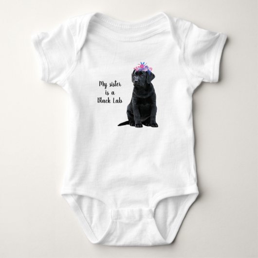 Mijn zus is een Black Lab-Black Labrador Retriever Romper (Voorkant)