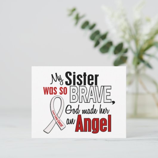 Mijn zus is een engel longkanker briefkaart (Staand voorkant)