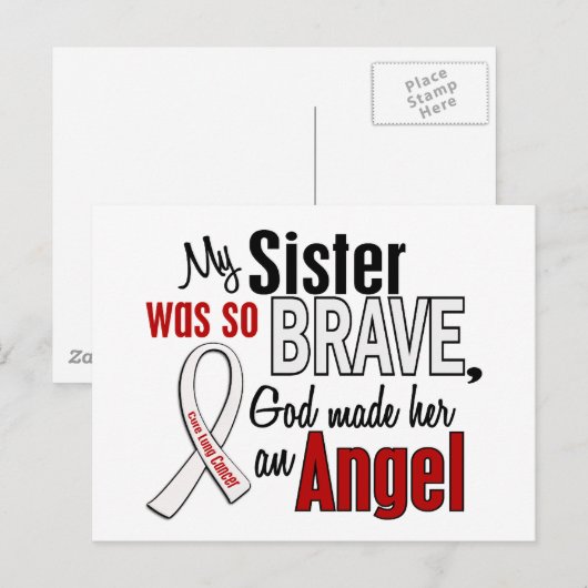 Mijn zus is een engel longkanker briefkaart (Voorkant / Achterkant)