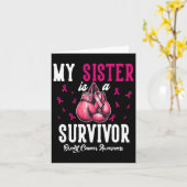 Mijn zus is een overlevende van borstkanker kaart (Gele Bloem)