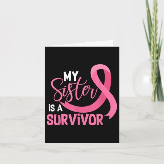 Mijn zus is een Survivor Support Breast Cancer Awa Kaart (Voorkant)