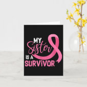 Mijn zus is een Survivor Support Breast Cancer Awa Kaart (Gele Bloem)