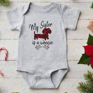 Mijn zus is een watje - Kerst-Wienerhond Romper