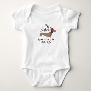 Mijn zus is een Weenie - Teckel Baby Girl Romper