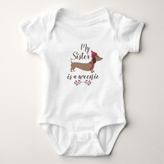 Mijn zus is een Weenie - Teckel Baby Girl Romper (Voorkant)