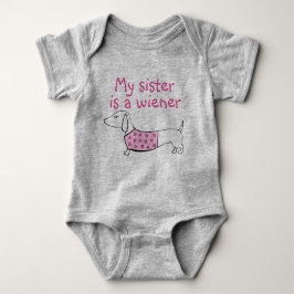 Mijn zus is een Wiener Dog Baby Girl Outfit Romper