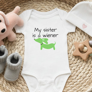 Mijn zus is een Wiener (Hond) One Piece Romper