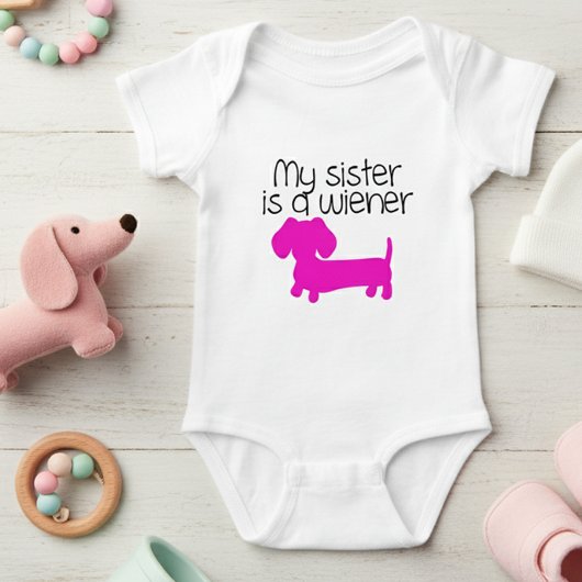 Mijn zus is een Wiener (hond puppy) Romper