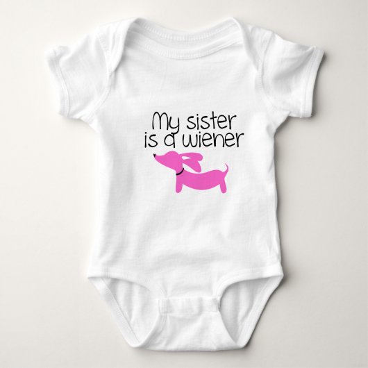 Mijn zus is een Wiener (Hond) Romper (Voorkant)