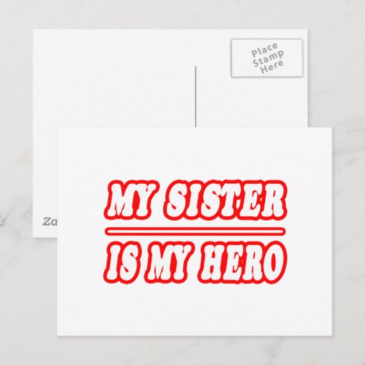 Mijn zus is mijn held briefkaart (Voorkant / Achterkant)