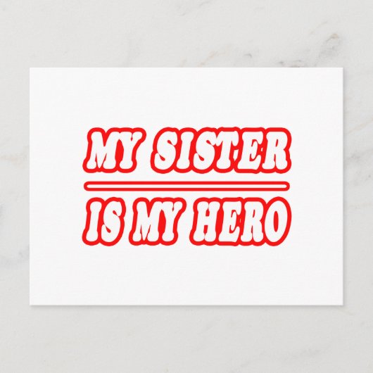 Mijn zus is mijn held briefkaart (Voorkant)
