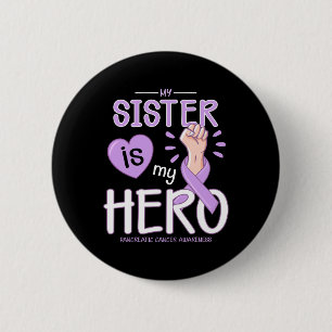 Mijn zus is mijn held op het gebied van alvleeskli ronde button 5,7 cm