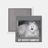 MIJN ZUS IS SAMOYED MAGNEET (Voorkant / Achterkant)