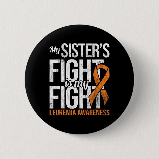 Mijn zus vecht tegen mijn Leukemie Bewustzijn Ribb Ronde Button 5,7 Cm (Voorkant)