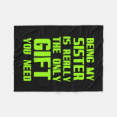 Mijn zus zijn is echt het enige cadeautje grappige fleece deken (Voorkant (Horizontaal))