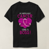 Mijn zuster Beat Breast Cancer Pink Ribbon Survivo T-shirt (Design voorkant)