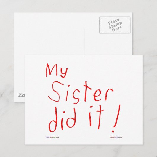 Mijn zuster deed het! Briefkaart (Voorkant / Achterkant)