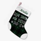 Mijn zuster deed het groen met de stekel. kleine kerstsok (Voorkant (Hangend))