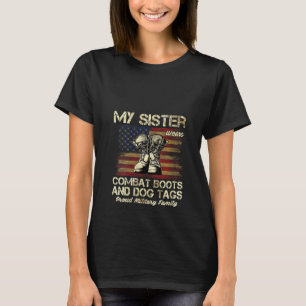 Mijn zuster draagt brandende laarzen en honden P T-shirt