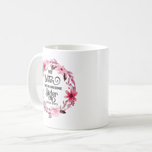 Mijn zuster heeft een Geweldige zuster Koffiemok (Voorkant links)