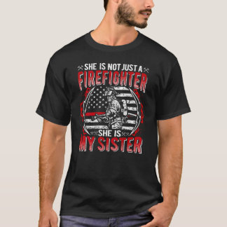 Mijn zuster is brandweerman met rode lijn, Amerika T-shirt