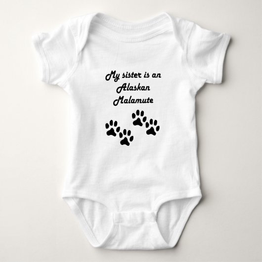 Mijn zuster is een Alaskan Malamute Romper (Voorkant)