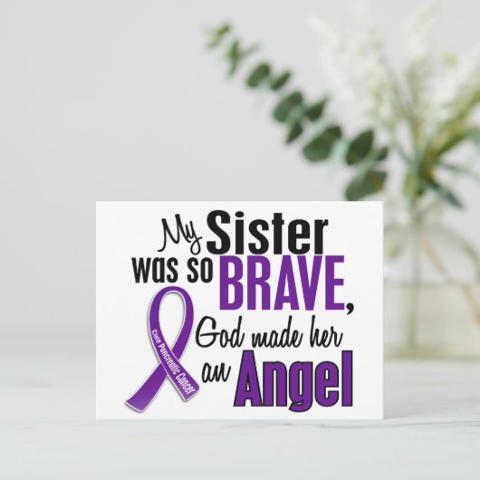 Mijn zuster is een engel-pancreaskanker briefkaart (Staand voorkant)