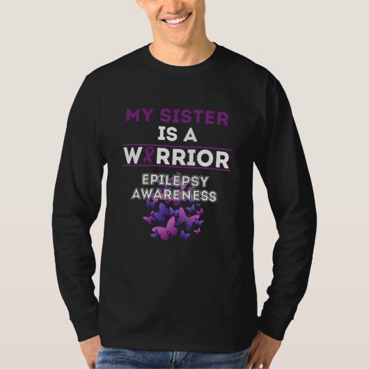 Mijn zuster is een epilepsy krijger t-shirt (Voorkant)