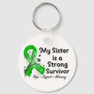 Mijn zuster is een sterk Survivor Green Ribbon Sleutelhanger