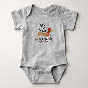 Mijn zuster is een vrouw - Doxie Baby Girl of Boy Romper