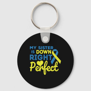 Mijn zuster is helemaal onderaan perfect syndroom sleutelhanger