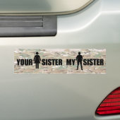 Mijn zuster is in de Militaire Bumpersticker (Op auto)