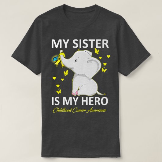 Mijn zuster is mijn hero kinderkankerbewustzijn t-shirt (Design voorkant)