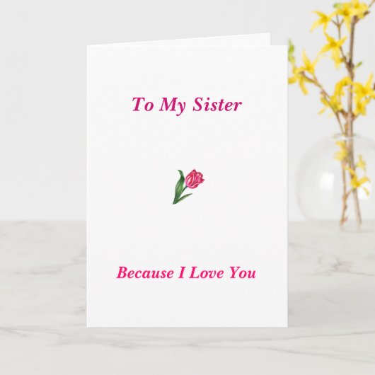 Mijn Zuster Kaart (Gele Bloem)