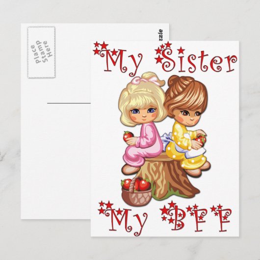 Mijn zuster Mijn BFF Briefkaart (Voorkant / Achterkant)