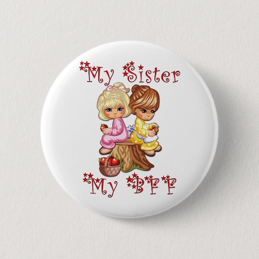 Mijn zuster Mijn BFF Ronde Button 5,7 Cm (Voorkant)