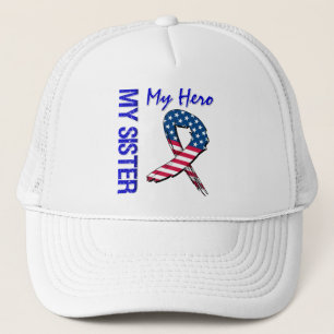 Mijn zuster Mijn Hero Patriotic Grunge Ribbon Trucker Pet