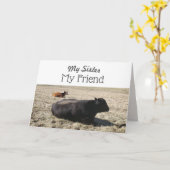 Mijn zuster Mijn Vriend Birthday Kaart (Gele Bloem)