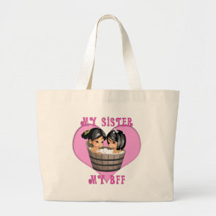 Mijn zuster MY BFF Bath Grote Tote Bag