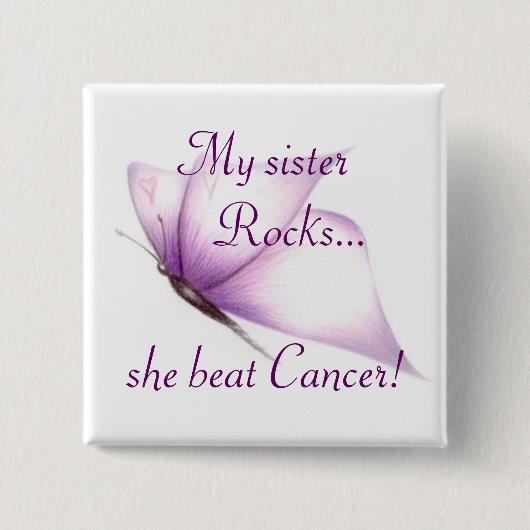 Mijn zuster Rocks... Vierkante Button 5,1 Cm (Voorkant)