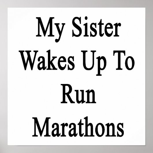 Mijn zuster wil marathons rennen poster (Voorkant)