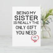 Mijn zuster zijn is echt het enige cadeau dat je n save the date (Staand voorkant)