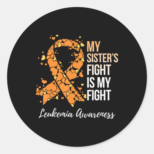 Mijn zuster's gevecht is mijn strijd tegen leukemi ronde sticker (Voorkant)