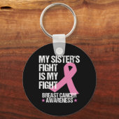 Mijn zusters vecht is mijn strijd tegen borstkanke sleutelhanger (Voorkant)