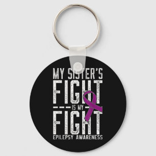 Mijn zusters vecht is m'n anti-epilepsie bewustzij sleutelhanger