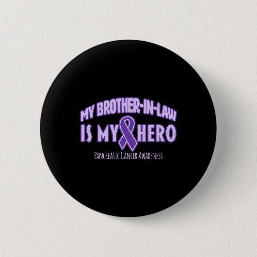 Mijn zwager is mijn held Pancreaskanker Awa Ronde Button 5,7 Cm (Voorkant)