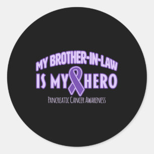 Mijn zwager is mijn held Pancreaskanker Awa Ronde Sticker