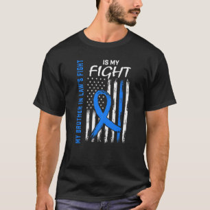 Mijn zwager vecht tegen diabetes bewustzijns vlag t-shirt