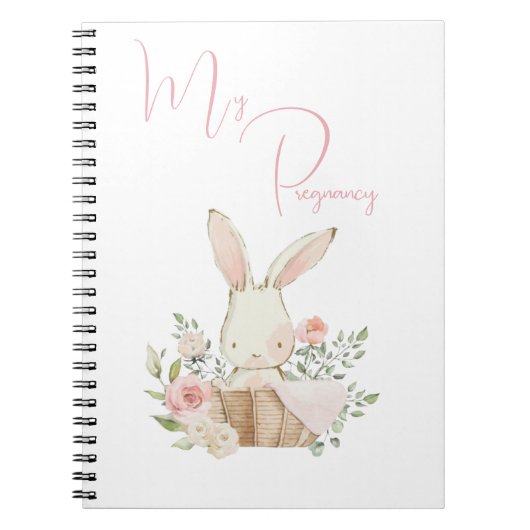 Mijn Zwangerschap Foto van Pink Bunny Rabbit Notitieboek (Voorkant)