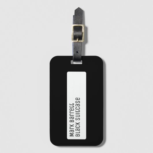 Mijn zwarte koffer bagagelabel (Voorkant (verticaal))